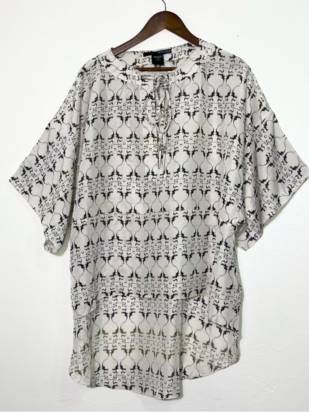 Thomas Wylde Luxury Silk Tunic Blouse Skull Celtic Cross Size M